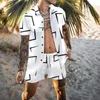 Męskie dresy letnie męskie koszulka geometryczna moda swobodny luksusowy krótki rękaw hawajski męski temperament