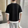 T-shirts pour hommes Été Coton T-shirt à manches courtes Hommes Slim Mode Casual Noir Blanc Chemise Coréenne Col Rond Tshirt Hommes Top M-3XL