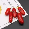 Pendant Necklaces 1Pcs Natural Sea Bamboo Red Coral Long DIY Earring Necklace Jewelry Making Accessories Gift 10X25MM