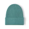 Beanie Skull Caps Sticked Hat Women's Core Garn Versatile Outdoor Warmth Baotou Cold Hat Herrens förtjockade pärlor svart ullhatt