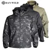 Vestes pour hommes Han Wild Vestes de chasse Veste tactique militaire douce Homme Combat imperméable Polaire Hommes Vêtements Multicam Manteau Coupe-vent 5XL 231118