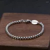 Chaînes BOCAI Réel Solide S925 Bijoux En Argent 4MM Chaîne De Boîte Personnalisée Rétro Hip-Hop À La Mode Tempérament Collier Pour Hommes Et Femmes