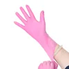 Gants jetables en latex Mitaines synthétiques en nitrile Prix compétitif Économique Flexible Sans poudre Non stérile Rose