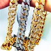 hip hop necklace for mens gold chain iced out cuban chains Diamond Bracelet 20mm Full Diamond Male and Female Hiphop