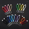 Keychains Multicolor PU Leather Braided Handwoven Rope Keychain For Men Women Sturdy DIY Keyring Simple Car Key Chains Couple Gift