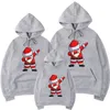 Family Matching Outfits Parent child Clothing Autumn Winter Hoodies Cute Christmas Santa Print Pullover Sweatshirt For Men And Women Kids Clothes 231118