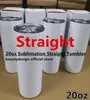 2 Days Delivery 50pcs/Carton Mugs Sublimation Blanks Straight Tumbler 20 oz Stainless Steel Double Wall Insulated Slim Water Tumbler Cup with Lid and Straw CA/US STOCK