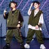 Stage Wear Kids Hip Hop Clothing Outfits Hoodie Sleeveless Jacket Streetwear Tactical Cargo Pants For Girl Boy Dance Costume Clothes