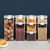 Förvaringsflaskor mat behållare burkar för bulk spannmål lådan arrangör kök bekvämlighet med lock kryddor boxeshome