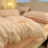 Bettwäsche-Sets Little Fresh Rabbit Milk Flour Vierteiliges Set Bettbezug Bettlaken Warm und verdickt Herbst 231118