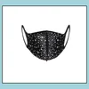 Designer-Masken Gesichtsmaske Glitter Pailletten Ering Sparkly Waschbar Wiederverwendbare Bling Ers Luxuriöse weiche Baumwolle Drop Delivery Home Garden House Dhpb0