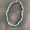 Chaînes collier aigue-marine naturelle bijoux fins pierres faites à la main bleu vente en gros énergie de guérison cadeau chanceux