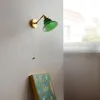 벽 램프 녹색 케이블 북유럽 홈 침대 일본 베이 창 모든 구리 스위치 배선 무료
