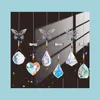 Garden Decorations Ab Color Crystal Sun Catcher Decoration Window Lawn Butterfly Dragonfly Hanging Prism Rainbow Maker Beaded Charms Dhfwq