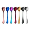 Spoons Stainless Steel Heart Shaped Kitchen Long Handle Coffee Scoops Guest Gift Milk Mixing Spoon Household Tablewa Dhgarden Dherx