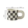 Tasses INS 300ML Tasse À Café En Céramique Creative Petit Déjeuner Avoine Lait Thé Tasse À Eau Avec Grande Poignée Cadeau Cuisine Restaurant Verres Ensemble