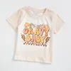 T-shirty Exclusice GirlyMax Christmas Short Sleeve stroje Baczeniczne Bieled Top T-Shirt Santa Pumpkin Leopard Boutique Ubranie dla dzieci 230419