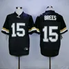 College Purdue Boilermakers Football 15 Drew Brees Jerseys Men University Team Color Black All Stitched Breathable Excellent Quality