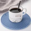 Résistance aux hautes températures 18 cm tapis en Silicone dessous de verre matériau de qualité alimentaire napperon tapis de Table antidérapant accessoires de cuisine Gadgets tapis de tasse rond