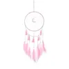 Party Decoration Tasseled Moon Dreamnets Hand Made Pure Color Dreamnet Feather Wind Chime Home Ornaments Arts Crafts Creative 8 8Mg Dhhtq