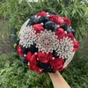 Bouquet de fleurs décoratives pour mariée et demoiselles d'honneur, vente de roses en Satin faites à la main, décoration d'église de mariage, romantique et élégant