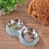 Set di posate per cani, ciotola doppia, mangiatoia per cuccioli, piatto per bere in acciaio inox, piccoli accessori