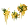 Fleurs décoratives personnalisées jaunes suspendues, arrangement de rangée de fleurs artificielles, décoration murale pour arc de mariage, accessoire d'affichage de fenêtre florale