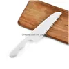 Knives Plastic Kitchen Knifes Child Safe For Knife Lete Salad Serrated Cutter Diy Cake 28.5X5Cm Drop Delivery Home Garden Di Dhgarden Dhbti