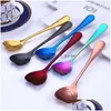 Spoons Stainless Steel Heart Shaped Kitchen Long Handle Coffee Scoops Guest Gift Milk Mixing Spoon Household Tablewa Dhgarden Dherx