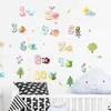 Wall Stickers Cartoon Animal Arabic Numbers Sticker For Classroom Kids Room Home Decorations Nursery Mural Art Decals Educational Posters