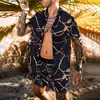 Tute da uomo Moda Camicia hawaiana Set Stampa Manica corta Estate Casual Floral Beach Due pezzi Uomo S3XL 230418