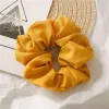 Donne Ragazze Solid Chiffon Scrunchies Anello elastico Cravatte per capelli Accessori Ponytail Holder Fasce per capelli Elastico Scrunchies i0419