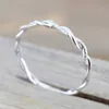 Band Rings Dainty Ring For Women Thin Temperament Winding Wedding Engagement Ring Silver Color Crystal Fashion Jewelry Gift