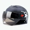 サイクリングヘルメットMoto Electric Motorcycles Half Helmets Electrico Capacete de Moto Visor Helmet Safety Cascos Para Patinetes Scooter Moto Casco P230419