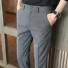 Men's Suits Pantalon De Vestir Para Hombres Spring Summer Ankle Length Striped Suit Pants For Men Clothing 2023 Business Formal Wear Sale