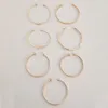 7pcs/set Trendy Geometric Heart Bracelet Set For Women Rhinestones Gold Color Love Heart Open Cuff Bangle Girls Jewelry