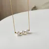 Chains Fashion Simple Classic Luxury High Quality Titanium Steel Pearl Necklace Gift Banquet Women Jewelry 2023