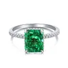 Radiant Cut Diamond Ring 100% Реал 925 серебряных серебряных обручальных колец для женщин для мужчин обручальные обещания ювелирные изделия