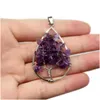 Pendant Necklaces Tree Of Life Birthstone Sterling Sier Jewelry Natural Healing Crystals Quartz Necklace For Uni Drop Delivery Pendan Dhyeh