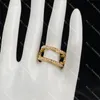 Anillos con letras de perlas de lujo, anillo ancho de oro para mujer, anillo de compromiso de boda para fiesta, regalo para amantes, joyería para novia