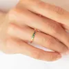 Ringas de banda 24K Gradiente minimalista de prata banhado a ouro anéis de zircão colorido de zircão para meninas anel de noivado de casamento anilos jóias finas