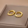 Creolen im koreanischen Stil für Frauen Zirkon Kristall runder Kreis Ohrring Vintage-Schmuck Geschenk Brincos