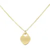 Collier Fashion T 18K Peach Heart en acier inoxydable Gold plaqué Collier JVPC