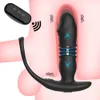Brinquedos anal anal telescópicos massagens massagens machos plugue de vibrador com atraso de estimulador de anel de pênis ejaculação sexo 230419