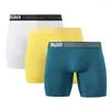 Caleçon 3 Pcs/lot grande taille hommes culottes sous-vêtements sport longue jambe Boxer Shorts mâle bambou Fiber respirant boxeurs Cuecas 7XL