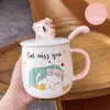 Tasses Dessin Animé En Trois Dimensions Mignon Tasse Dortoir Étudiant Avec Couvercle Cuillère Tasse À Boire En Céramique Garçons Et Filles Design Sense Café