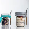 Förvaringsflaskor Portable Breakfast Cup 10 Oz Oats Container Multifunktion Oatgryn spannmålsmutter Yoghurt Mugg Snack med lockskedssoppa