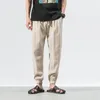 Men's Pants 2023 Summer Casual Large Chinese Style Lantern Men's Linen Cotton Harlen Leggings Men