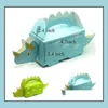 Gift Wrap Dinosaur Party Favor Treat Boxes Candy Kids Girl Boy Birthday Dinotable Decorations Blue Green Drop Delivery Home Garden F Dhsbz