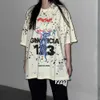 T-shirts voor heren Rivington Roi Rebis 123 Men Women Summer T-shirt Free Hand Graffit Hip Hop High Street Hoge kwaliteit Vintage oversized T-stukken